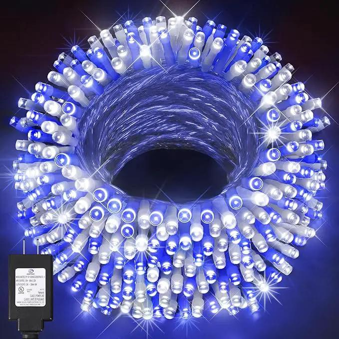 KNONEW Outdoor Christmas Lights 500 LED 197ft String Lights 8 Modes & Memory Fairy Light Plug in Waterproof LED String Lights for Xmas Yard Tree Wedding Party (Blue and White) by GreenHaven Gardens