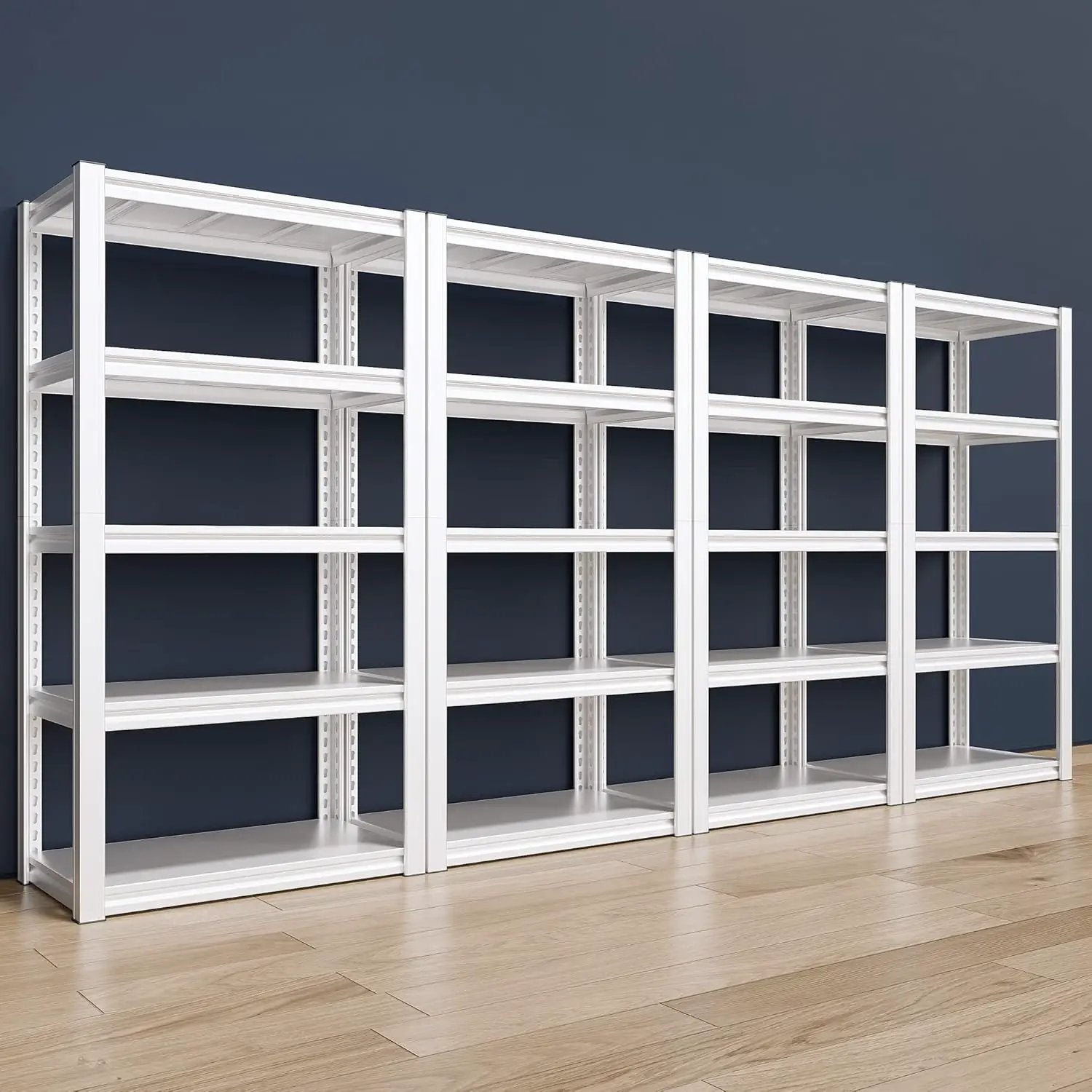 Raybee 72''H Garage Shelving Heavy Duty Storage Shelves Load 2010LBS Adjustable 5 Tier Metal Shelving White Garage Sheves Pantry Shelf for Kitchen Closet 72''H*31.7''W*16.3''D, 4 Pack by GreenHaven Gardens