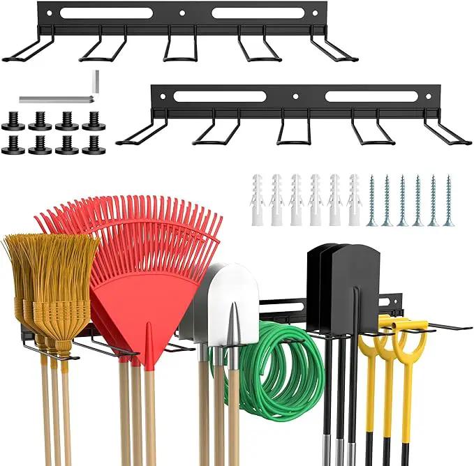 Garage Wall-Mounted Rack, Tool Storage Rack, Shed Shelf, Garden Tool Rack, Hanging Storage Rack for Yard Tools, for Suncast Shed Accessories (2-Pack) by GreenHaven Gardens