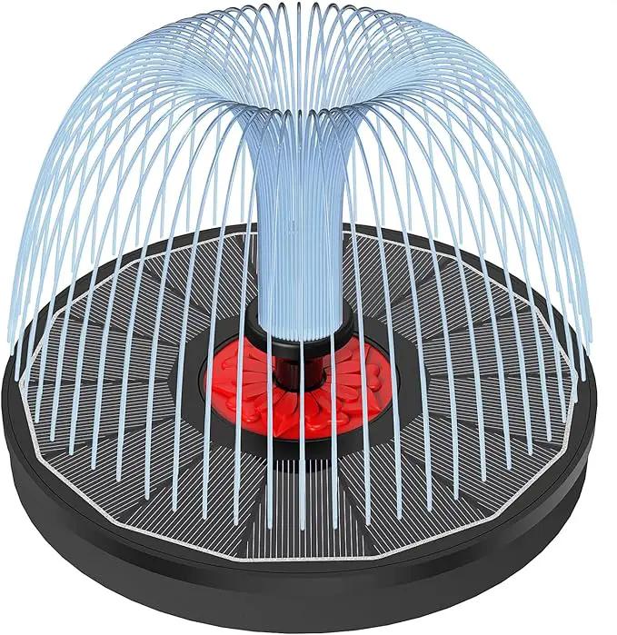 Solar Fountain with Red Flower - Attract Birds - Upgrade 3.5W Solar Bird Bath Fountains, Solar Powered Water Feature Fountain Pump with 7 Nozzles for Hummingbirds, Garden, Pool, and Pond by GreenHaven Gardens
