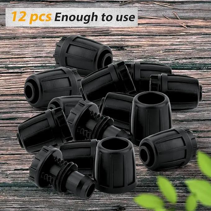 LUTER 12pcs 1/2 Inch Irrigation Fittings End Plugs, Drip Irrigation Fittings Tool Kit for (1/2" ID x0.6-0.63" OD) 16mm Drip Tubing Garden Irrigation System by GreenHaven Gardens