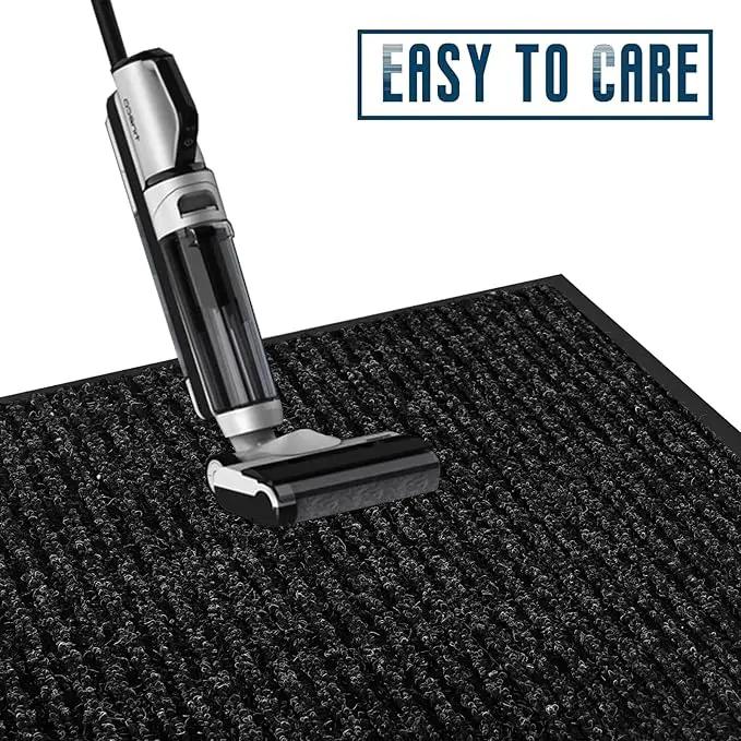 Rubber Door Mat About W3' ×L16' Heavy Duty Large Outdoor Indoor Mat Durable Entrance Doormat Waterproof Rubber Back Rugs for Home Entryway Patio Porch Office Business Areas (Black) by GreenHaven Gardens
