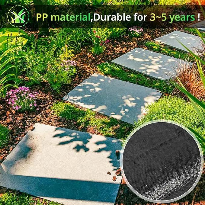 GOTGELIF 4×300FT Heavy Duty Weed Barrier, 3.2oz Premium Garden Weed Barrier Fabric, Ground Cover for Gardening, Farming, Landscape by GreenHaven Gardens