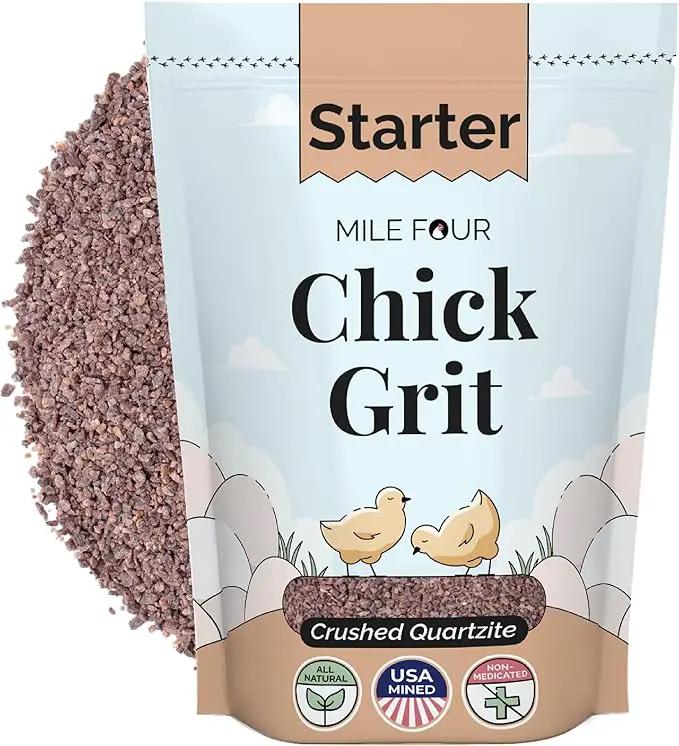 Chick Grit for Baby Chicks - Chickens Age 0-8 Weeks, 100% Natural Mineral Chick Grit Quartzite, Poultry Grit Digestive Aid, USA Mined, 4 lbs by GreenHaven Gardens