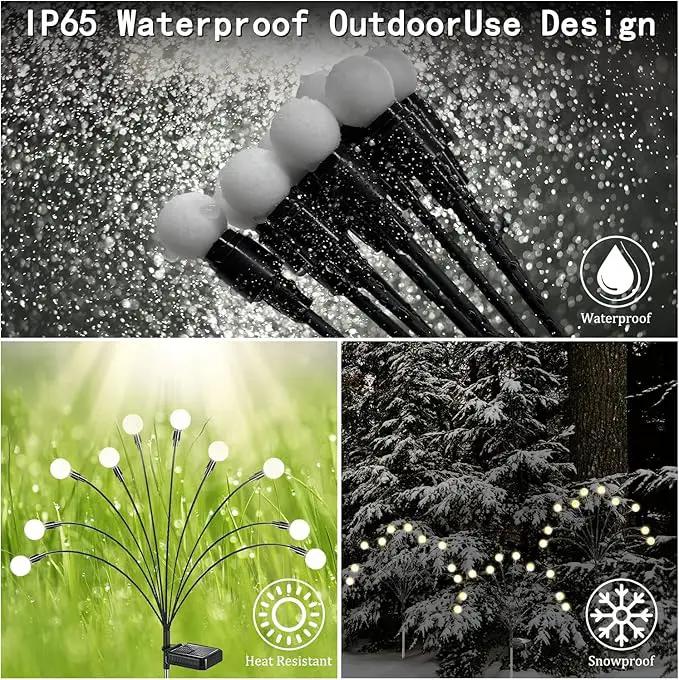 Solar Lights for Outside,4Pack 10Led Swaying Solar Garden Lights, Firefly Lights with Highly Flexible Copper Wires, Sway by Wind, Solar Lights Outdoor Waterproof with 2modes for Yard Patio Path Lawn by GreenHaven Gardens