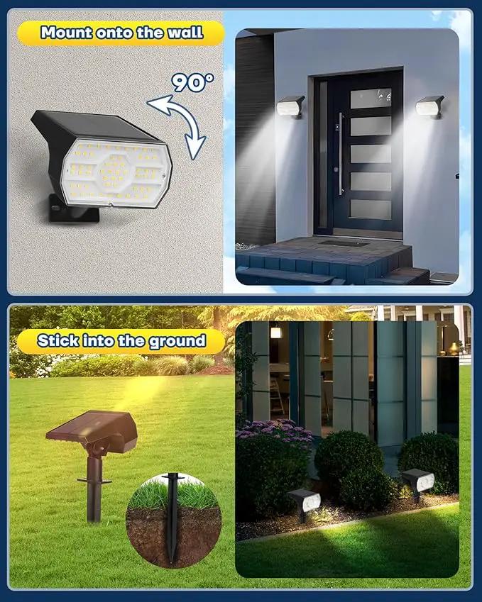 Kaxiida Solar Lights Outdoor Waterproof IP68, 3 Lighting Models Solar Powered Spot Lights Outdoor, 56LED Light Dusk to Dawn for Yard Patio Garden Pathway Landscape Lighting by GreenHaven Gardens