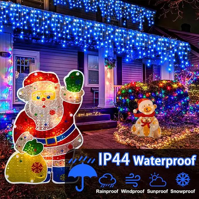 Hezbjiti Christmas Lights Decorations Outdoor, 800 LED 65.6 FT 8 Modes 150 Drops Fairy String Curtain Lights for Christmas Decor Eaves Window Party Yard Garden Indoor (Blue) by GreenHaven Gardens