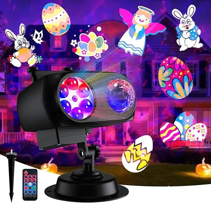 LED Projector Lights, Easter Decor Outdoor&Indoor Rotatable Lamp, Halloween Christmas Projector with 10 Themes, Waterproof Landscape Decorative Lighting Garden Party New Year Xmas by GreenHaven Gardens