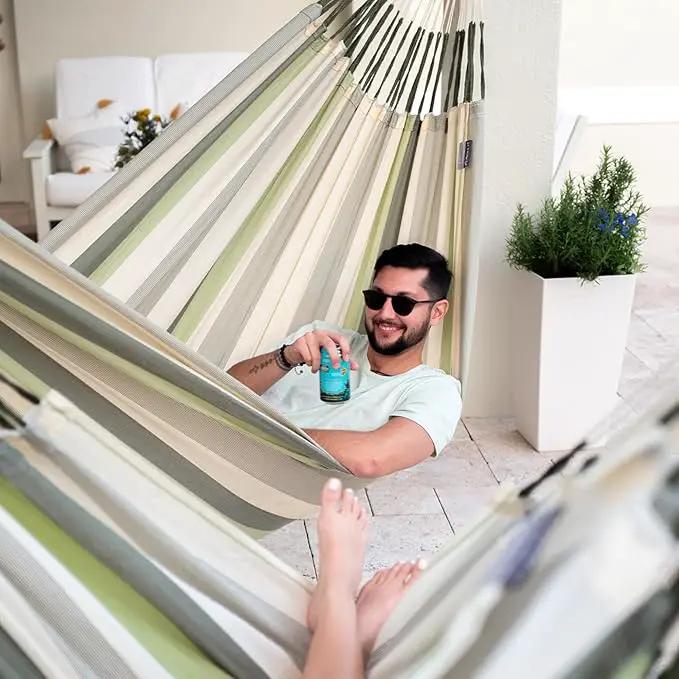 LA SIESTA® - XL King Domingo Hammock Swing Chair & CasaMount - Weather & Tear Resistant Hanging Chair - Outdoor Indoor Hammock Chair w/Suspension Kit for Walls Ceilings Square Beams - Cedar by GreenHaven Gardens