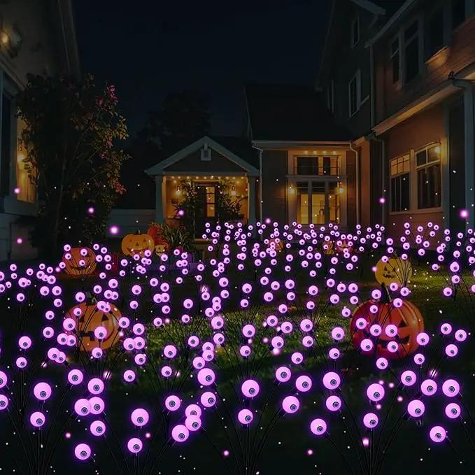 Halloween Decorations Outdoor Solar Scary Eyeball Lights, 4-Pack 32LED Halloween Decor Solar Garden Lights, Waterproof Halloween Yard Decorations Swaying Halloween Pathway Lights for Patio Lawn Party by GreenHaven Gardens