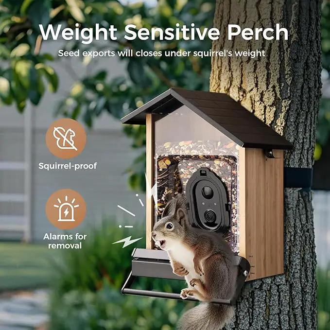 Smart Squirrels-Proof Bird Feeder with Camera Solar Powered, AI Identify Bird Species, Instant Notification Camera, CCPA Data Security, 3.2L Ultra Large Capacity Gift by GreenHaven Gardens