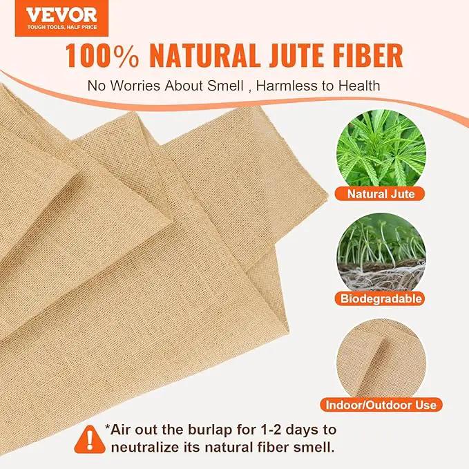 VEVOR Burlap Fabric Roll, 14” x 30 ft High Density Natural Jute Fiber Material for Outdoor Plant Care, Tree Wrap Roll, Decor, DIY Crafts, Wedding, Garden Weed Barrier, Plants & Trees Winter Covering by GreenHaven Gardens