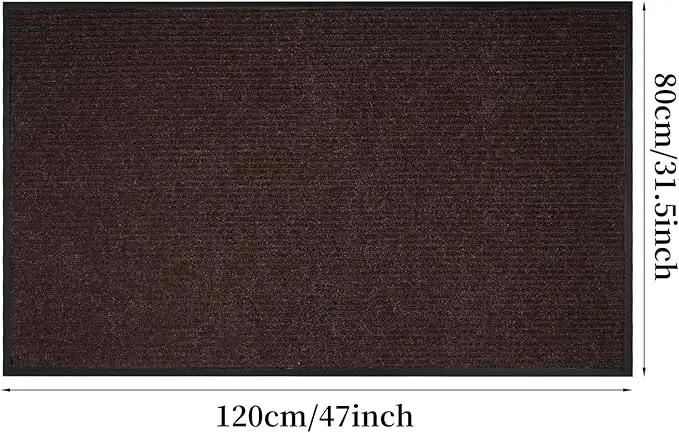 Profile Rubber Door Mat, 47x31inch, Heavy Duty, Entrance Doormat, Indoor and Outdoor, Waterproof, Easy Clean Shoe Scraper, Home Rug Welcome Mats for Entryway, Patio, Porch, Brown by GreenHaven Gardens