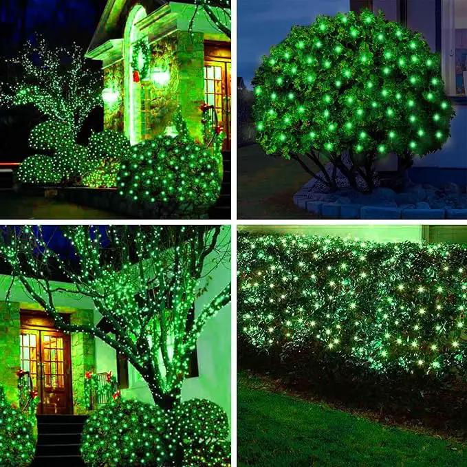 6Ftx4Ft LED Christmas Net Lights Green Wire,Connectable UL Certified Waterptoof Net Lights for Bushes Trees Shurb Garden Outdoor Christmas Decorations by GreenHaven Gardens