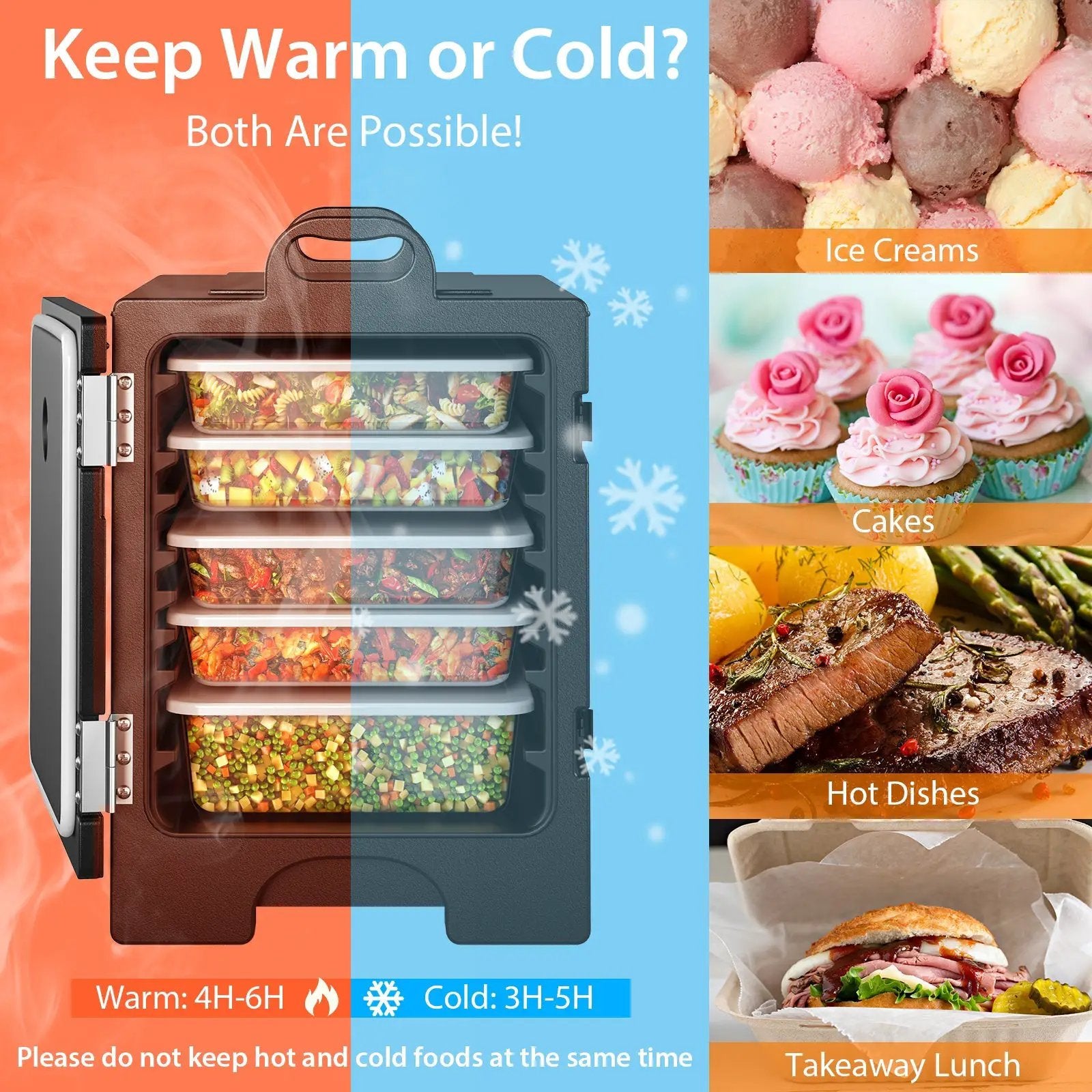 81 Quart Capacity End-loading Insulated Food Pan Carrier with Handles by DirectDeals