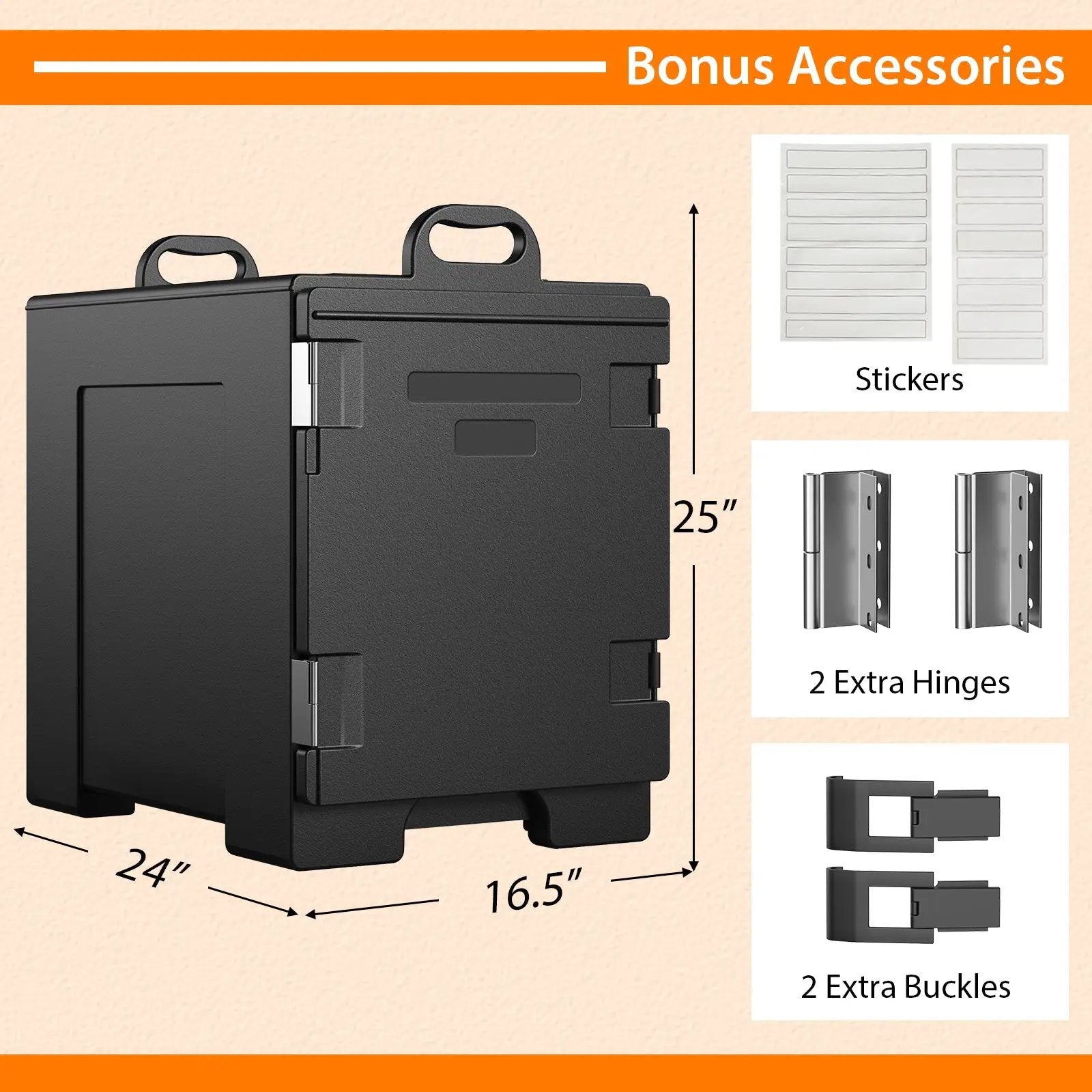81 Quart Capacity End-loading Insulated Food Pan Carrier with Handles by DirectDeals