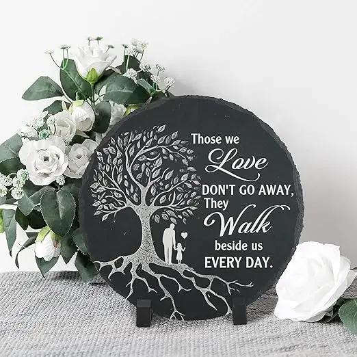 Memorial Stone Man and Child, Dad Memorial Gifts for Daughter, Memorial Gifts for Loss of Father, in Memory of Dad Garden Slate Stone, Sympathy Gift for Loss of Dad Memorial Plaque TNA3 by GreenHaven Gardens