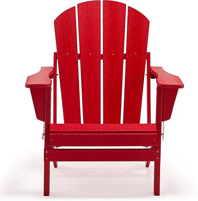 Westin Outdoors Laguna WO Home Outdoor Adirondack Folding Chair Lounger Seat Traditional Retro Home Furniture for Beach, Balcony, Backyard, Lawn, Patio, Pool, Deck, Garden (Red) by GreenHaven Gardens