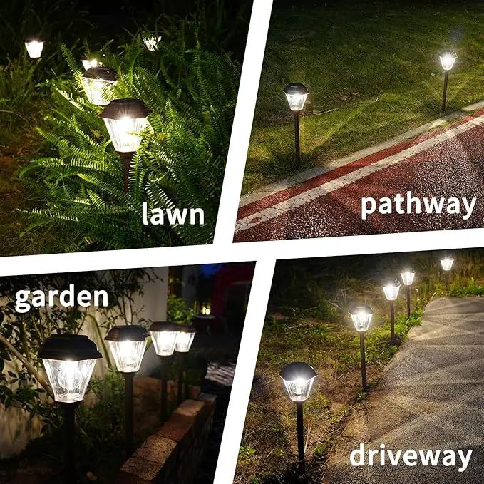Solar Pathway Lights Outdoor 4 Pack, Upgraded 1000mAh Battery Up to 12Hrs, Solar Lights Outdoor Waterproof IP65, Warm White Landscape Light for Garden by GreenHaven Gardens