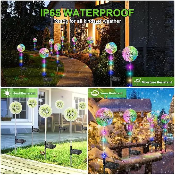 Outdoor Solar Lights, 6 Pack Solar Garden Lights with Bigger Dandelion Flowers, Waterproof Garden Decor Outdoor Solar Flower Lights for Yard, Patio, Pathway Decoration by GreenHaven Gardens