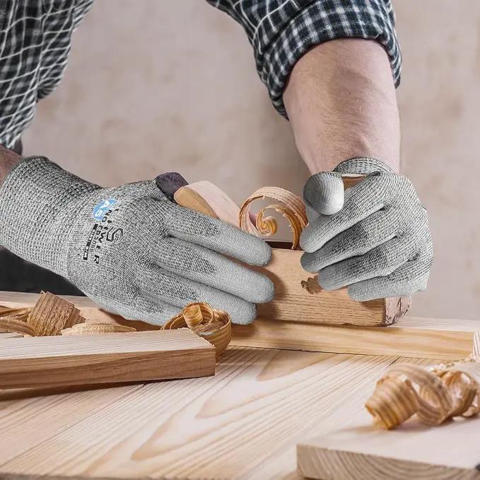 Schwer 12 Pairs ANSI A5 Cut Resistant Work Gloves, Cut Proof Gloves with PU Coating, Used for Metal Fabrication, WoodWorking, Construction, Non Slip, Durable, XL, CR3088 by GreenHaven Gardens