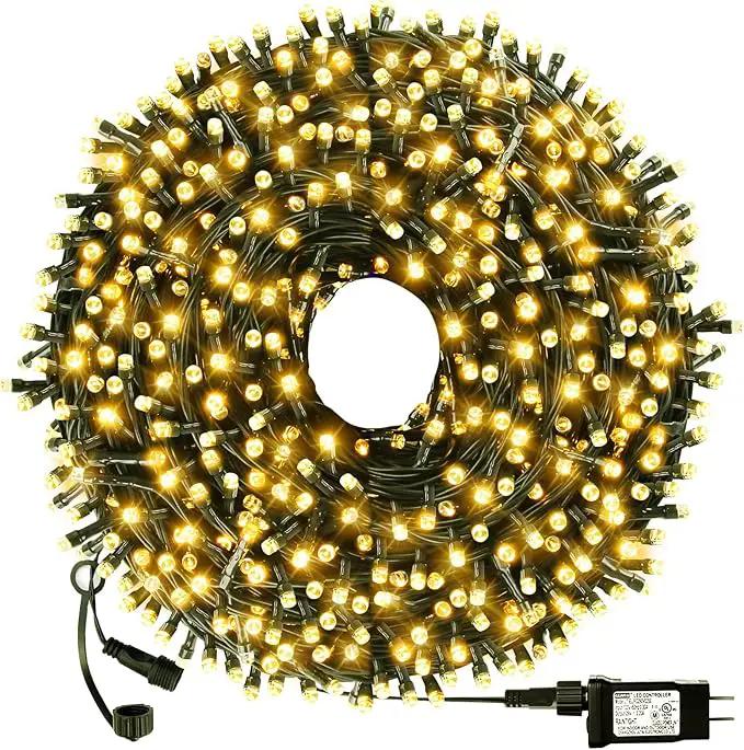 Christmas String Lights End-to-End Plug 8 Modes 108FT 300 LED IP55 Outdoor Waterproof UL Certificated Indoor Fairy Lights Garden Patio Wedding Christma Trees Parties Decoration Warm White by GreenHaven Gardens