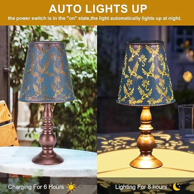 pearlstar Solar Table Lamps Bedside Lamps - Hummingbird Garden Waterproof Cordless Solar Table Lamps for Patio Garden Pathway Yard by GreenHaven Gardens