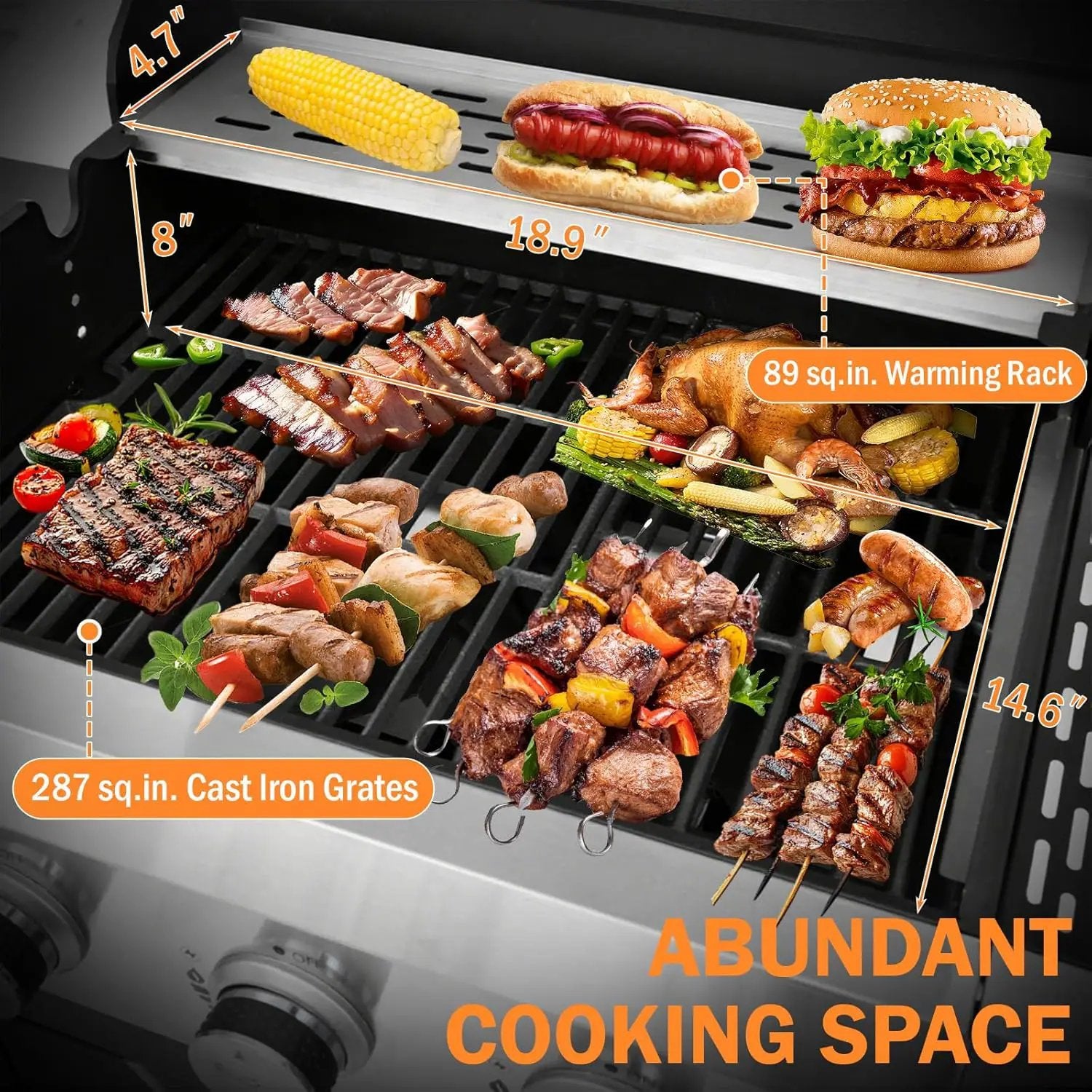 3-Burner Propane Gas Grill with Side Burner, 40,500 BTU Stainless Steel BBQ - Easy Assembly & Grease Management for Patio, Backyard, Camping (3+1Burner) by GreenHaven Gardens