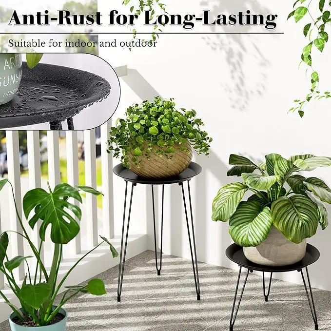 SUEH DESIGN Plant Stand Indoor, Metal Plant Stand Round Plant Table Heavy Duty Plant Stool Flower Pot for Indoor Outdoor Home Decor, 1 Pack Short by GreenHaven Gardens