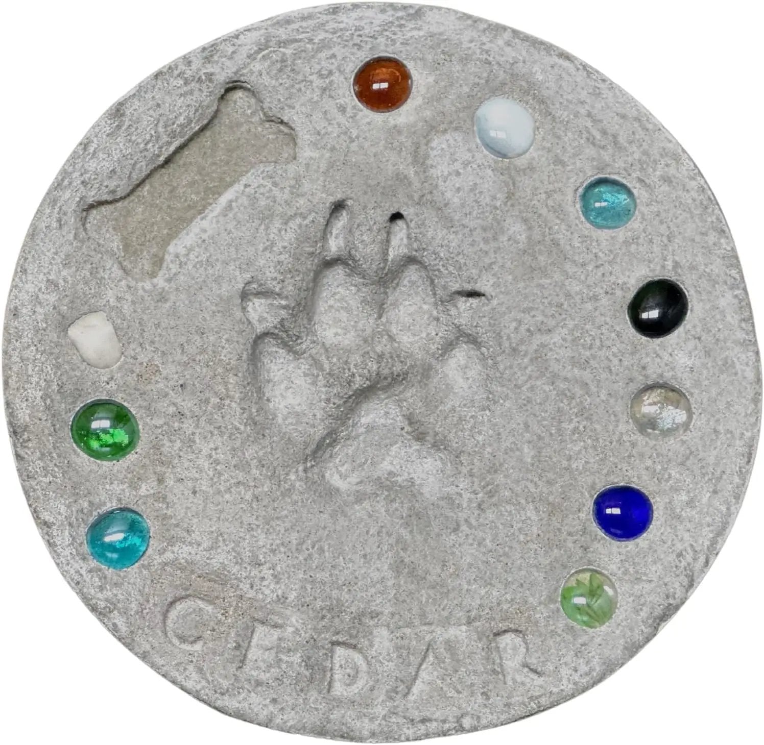DIY Paw Print Stepping Stone Kit, Pet Memorial Stone, Pet Garden Stone (10 Inch) by GreenHaven Gardens