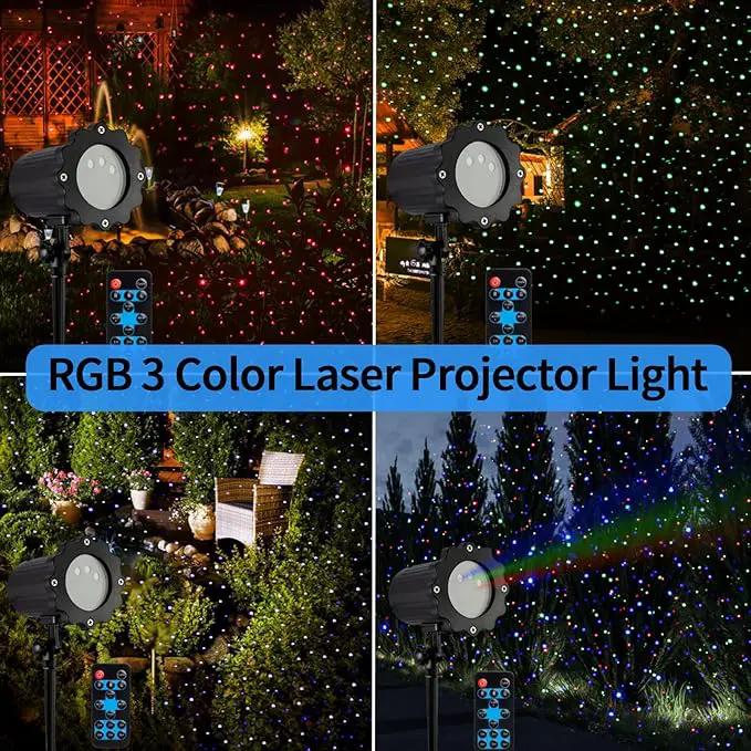 Christmas Laser Projector Light, Wide Coverage RGB Holiday Laser Light Projector Outdoor, Waterproof Laser Star Projector with Remote and Timer for Xmas, Party, Garden, House Decoration by GreenHaven Gardens