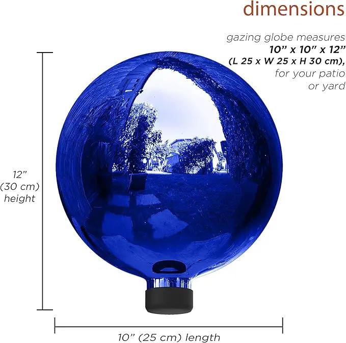 Alpine Corporation 10" Diameter Indoor/Outdoor Glass Gazing Globe Festive Yard Décor, Blue by GreenHaven Gardens