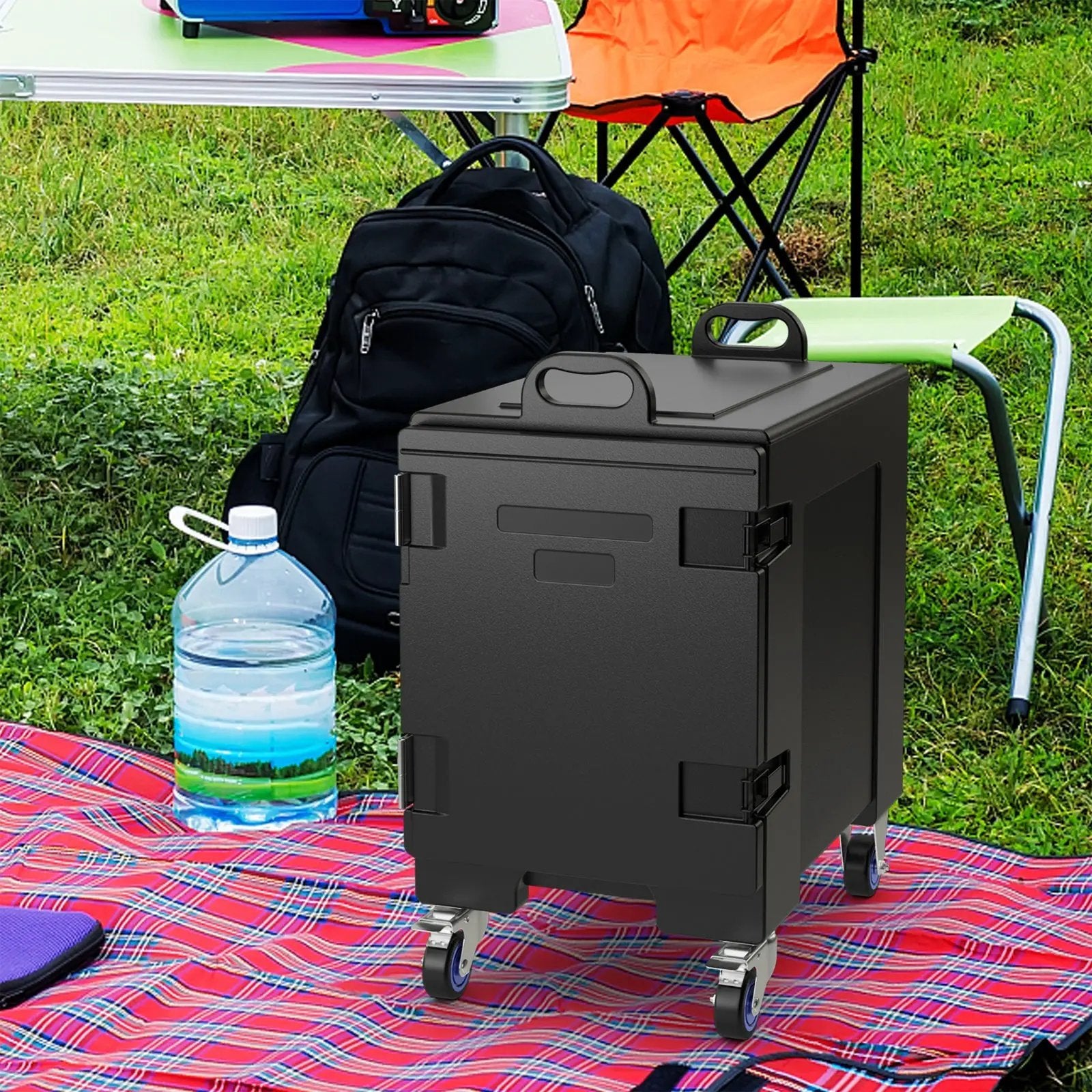 81 Quart Capacity End-loading Insulated Food Pan Carrier with Wheels by DirectDeals