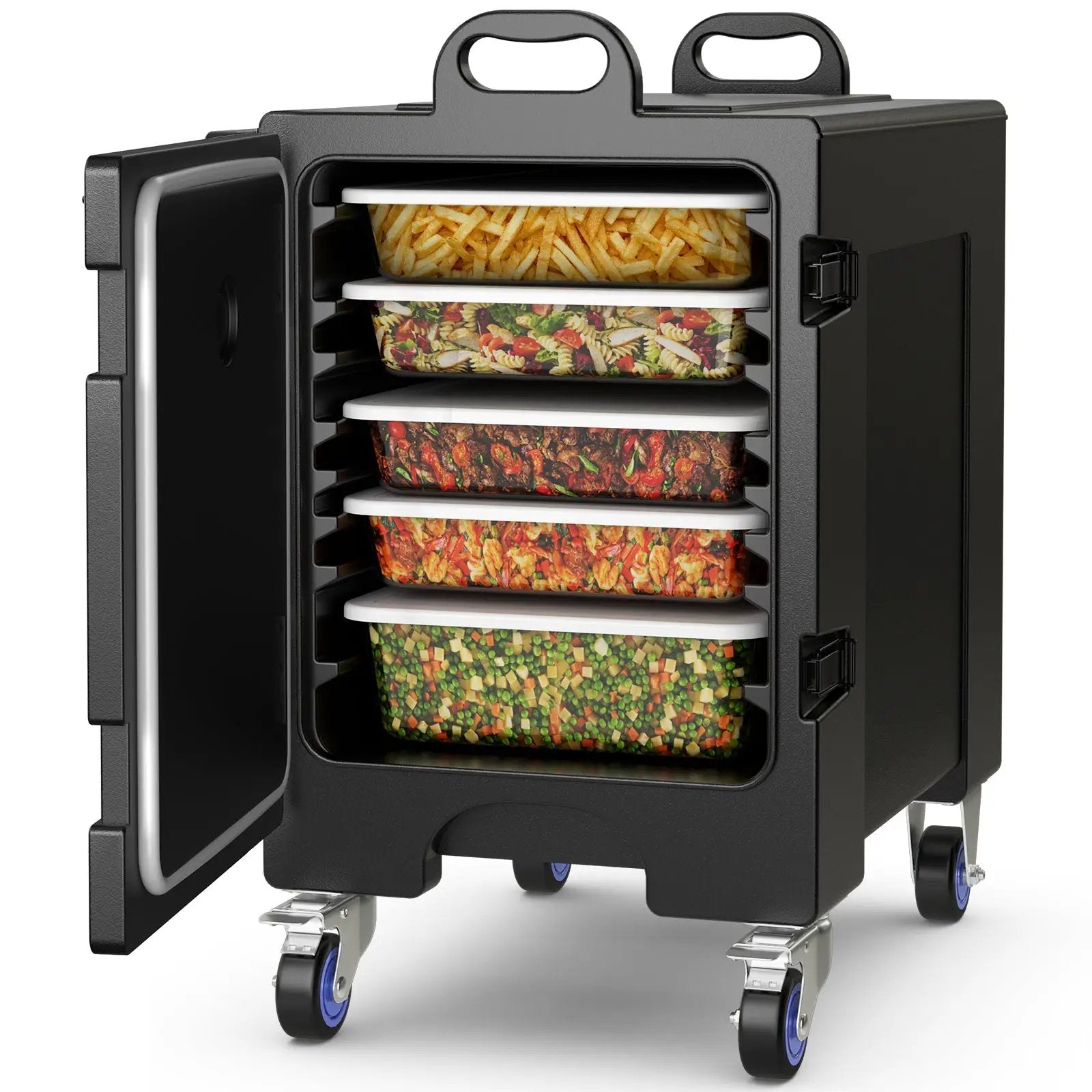 81 Quart Capacity End-loading Insulated Food Pan Carrier with Wheels by DirectDeals