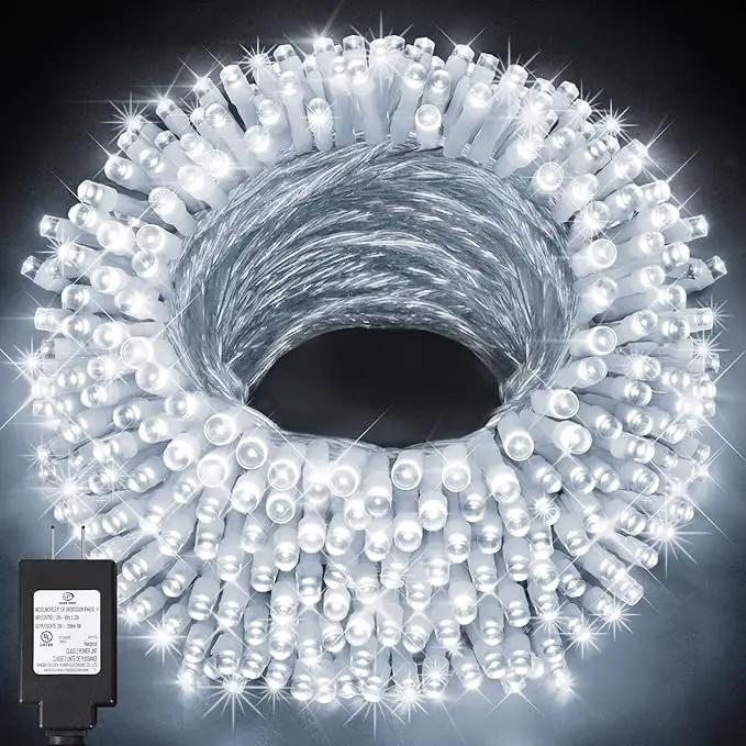 KNONEW 197FT 500 LED Christmas Lights Outdoor String Lights 8 Modes & Memory Fairy Light Plug in Waterproof LED String Lights for Xmas Yard Tree Wedding Party Holiday Decorations (Cool White) by GreenHaven Gardens