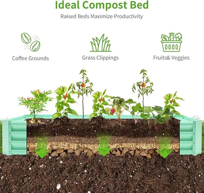 Land Guard 6×3×1ft Galvanized Metal Raised Garden Bed, Metal Planter Kit Box Outdoor for Deep-Rooted Vegetables, Flowers, Green and Herbs (Lime Green)… by GreenHaven Gardens
