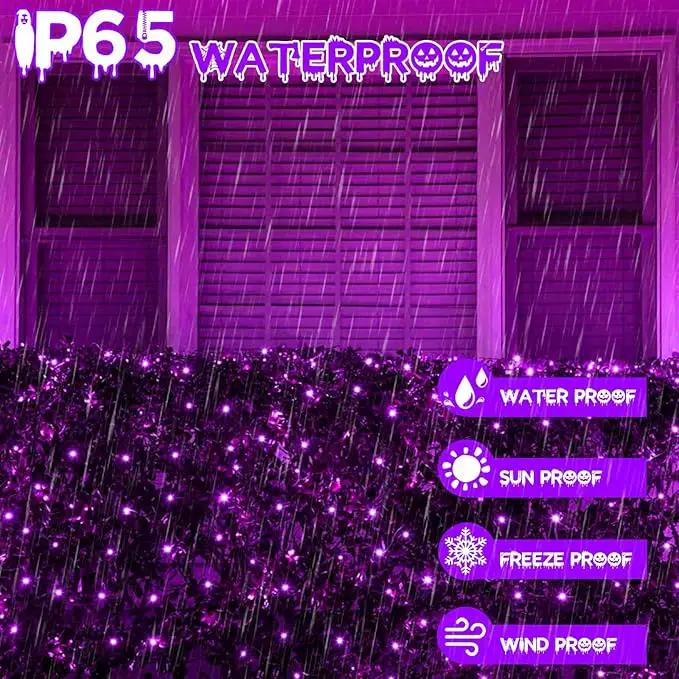 EEW 2 Pack 200 LED Solar Halloween Lights Outdoor Waterproof, Solar String Lights for Outside, Solar Powered Tree Light with 8 Lighting Modes for Xmas Party Garden Yard Halloween Decorations (Purple) by GreenHaven Gardens