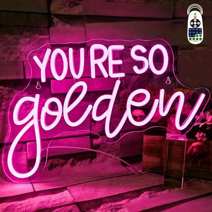You're So Golden Neon Sign Wall Decor, Neon Signs Dimmable Letter Neon Sign Light Up Signs for Room,Bar,Bedroom,Party, Birthday Party Bar Pub Club Decoration Gifts by GreenHaven Gardens