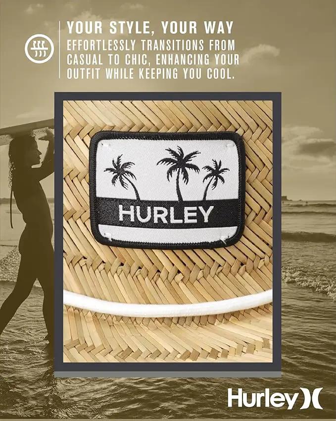 Hurley Women's Straw Hats - Real Straw Hat Medium Brim and Adjustable Chin Strap by GreenHaven Gardens