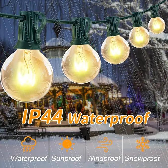 25Ft G40 Outdoor String Lights, Golbe Patio Light with 27 G40 Clear Incandescent Bulbs(2 spare), Hanging Waterproof Connectable Christmas String Lights for Indoor Outdoor Garden Camping Backyard Porch by GreenHaven Gardens