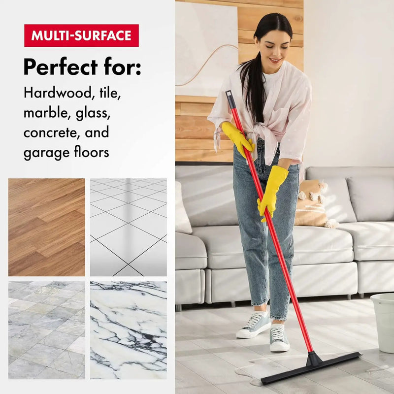 Tyroler Rubber Floor Squeegee 17" Floor Squeegee Heavy Duty, Deck Squeegee Outdoor for Floors with 55" 4 Part Handle, Perfect Outdoor Squeegee for Patio, Tiles, Marble, Garage, Shower, Window by GreenHaven Gardens