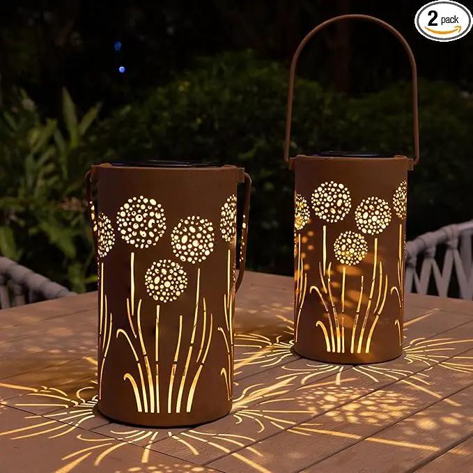 Solar Lanterns Outdoor Waterproof - Dandelion Solar Table Lamp Metal Decoration, Solar Table Lights for Desk Patio Lawn Patio Pathway Landscape Courtyard Backyard Yard Garden Art Decor(2 Pack) by GreenHaven Gardens