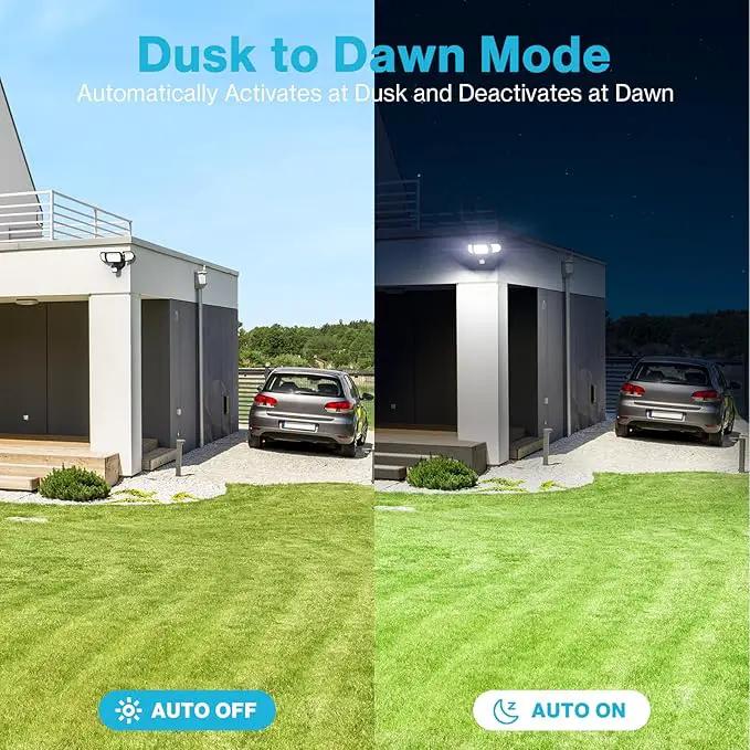 Olafus 100W LED Security Light Motion Sensor Outdoor Light, 2 Pack Motion Flood Light Dusk to Dawn, 9000LM Super Bright 6500K Exterior Motion Detector Floodlight for Garage Yard Porch Eave IP65, Black by GreenHaven Gardens
