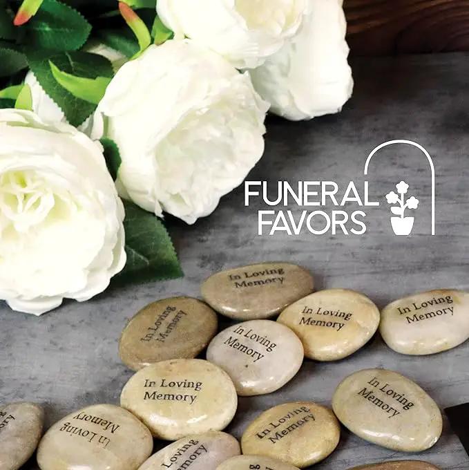 50 Memorial Stones - Inspirational River Rocks Engraved with in Loving Memory - Celebration of Life Decorations - Recuerdos de Difuntos para DAR En UNA Misa by GreenHaven Gardens