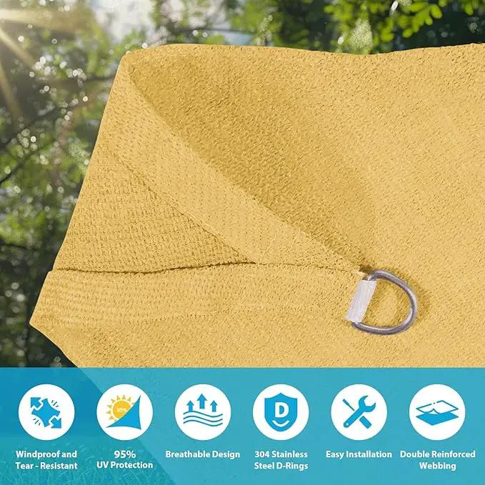 Amagenix Sun Shade Sail 6'X6'X6' Curved Edge Outdoor Shade Canopy Sand Breathable 95% UV Block Shade Cloth for Patio Garden Backyard (We Make Custom Size) by GreenHaven Gardens