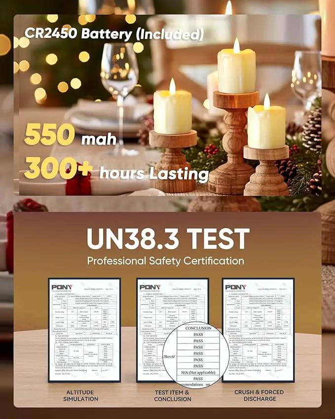 Homemory 2" x 2" Timer Remote Control Flickering Flameless Votive Candles, Realistic Battery Operated, 6Pack 3D Wick Electric Fake for Christmas, Wedding, Home Decorations by GreenHaven Gardens