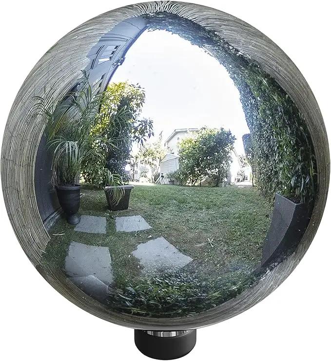 Alpine Corporation 10" Diameter Indoor/Outdoor Glass Gazing Globe Yard Decoration, Silver by GreenHaven Gardens