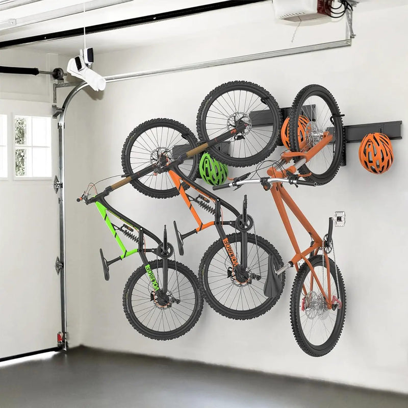 TORACK Wall-Mounted Swivel Bike Rack, Garage Vertical Bike Hangers for 3 Bikes and 3 Helmets Rotating Bike Storage Hooks Holds Up to 300 lbs by GreenHaven Gardens