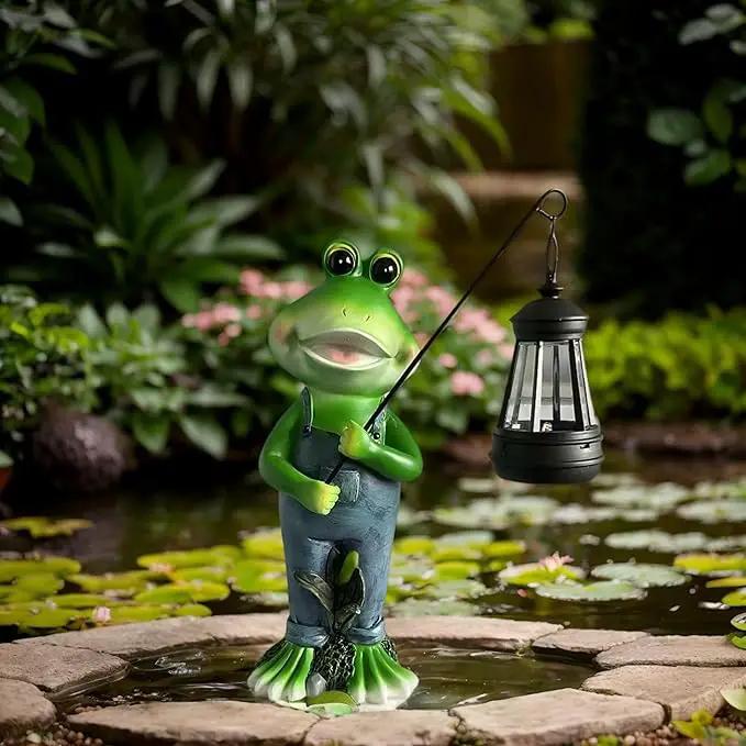 Cute Cowboy Frog Garden Statue for Mom - Unique Outdoor Decor, Waterproof Resin, Perfect for Garden, Yard, Lawn Decoration, Top by GreenHaven Gardens