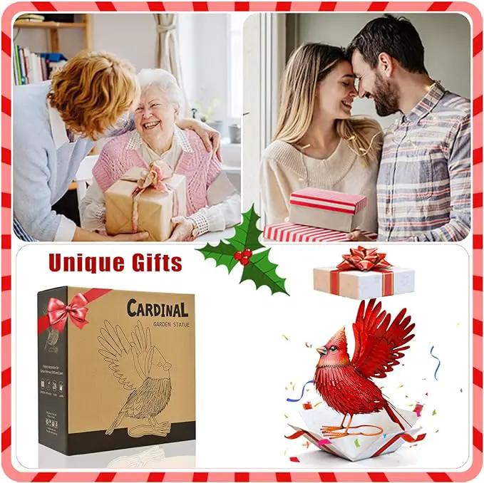 Nacome Cardinal Garden Decor Metal Yard: Art Outdoor Sculptures & Statues Large Red Bird Ornaments for Patio Balcony Front Backyard - Gifts for Grandma Mom by GreenHaven Gardens